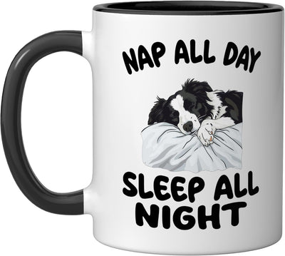 Taza Cerámica Perros Duerme Todo el Día Negro/Blanco