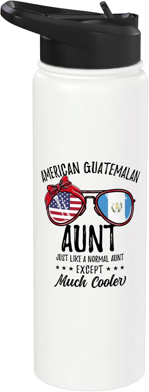 Botella de agua acero inoxidable con raíces guatemaltecas