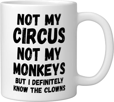 Taza Cerámica Circo Payasos Blanco