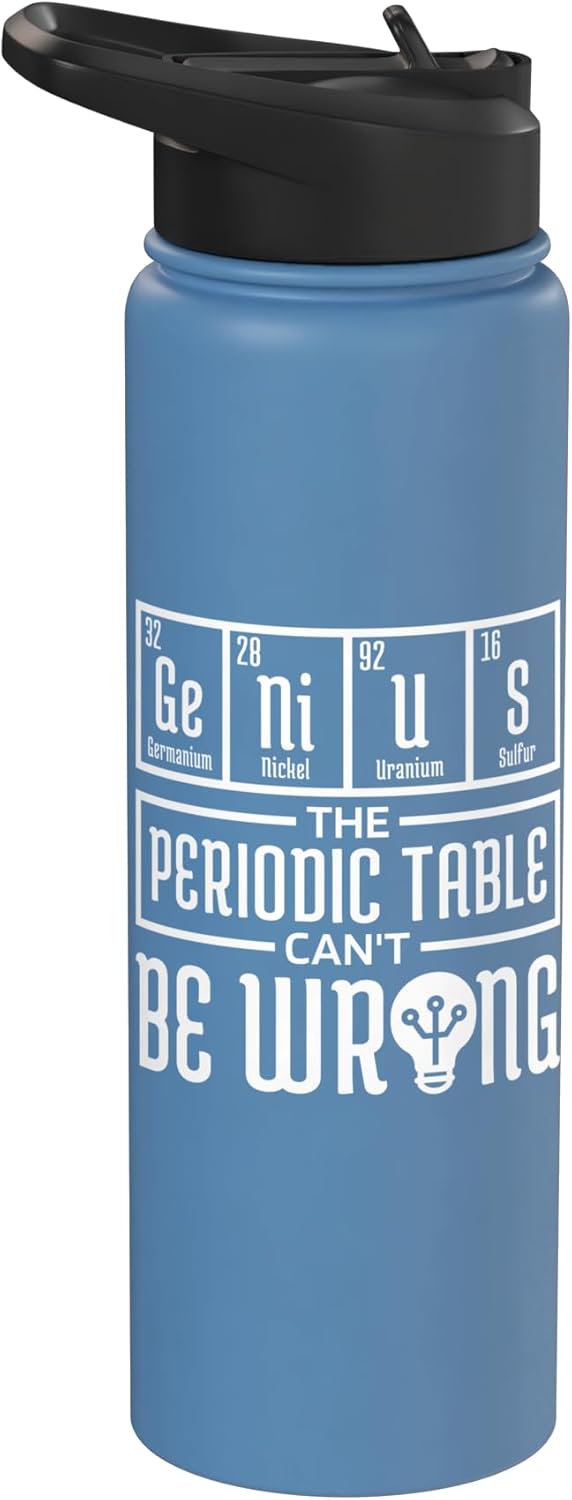 Botella de agua acero inoxidable tabla periódica elementos químicos