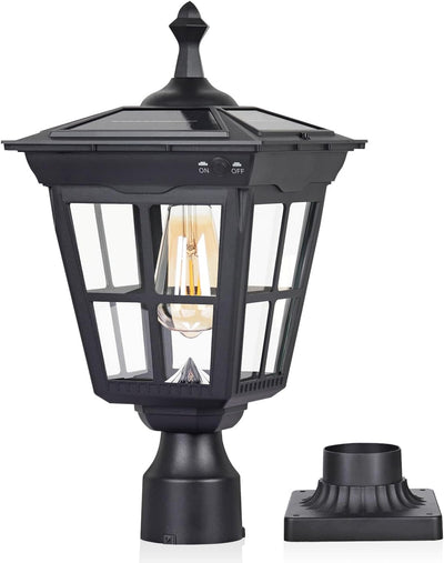 Lámpara solar poste aluminio LED impermeable
