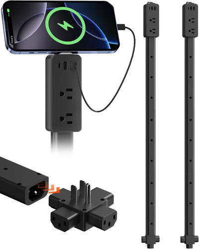 Extensor tomacorrientes 2 salidas CA 2 USB-A 1 USB-C 8-36pulg