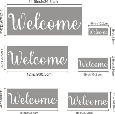 Pack 6 Plantillas Bienvenida Reutilizables para Madera y Pizarra