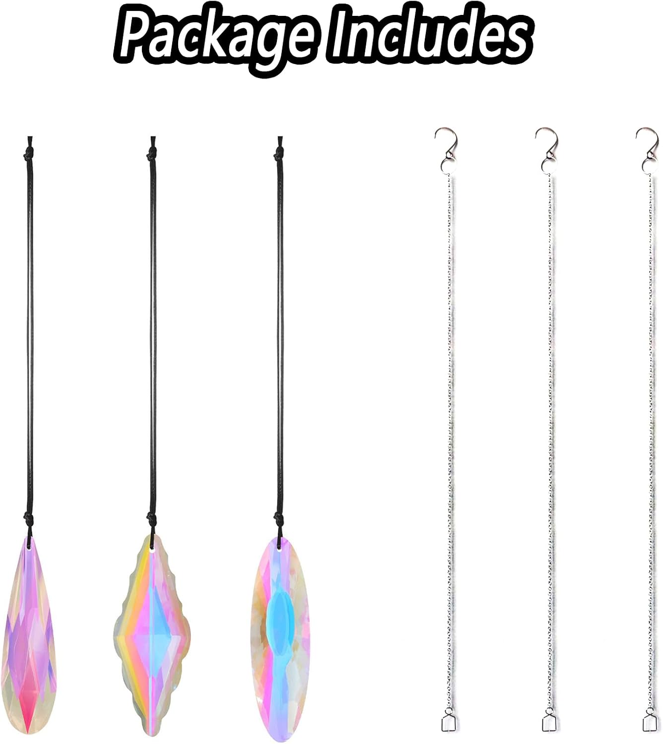 3 Atrapasoles Cristal 4.7pulg Prismas Vidrio Decoración Hogar
