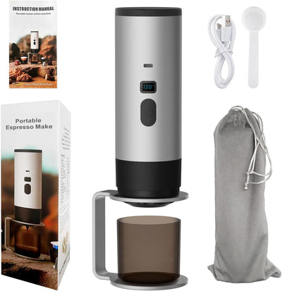 Cafetera 3en1 portátil al vacío plateado