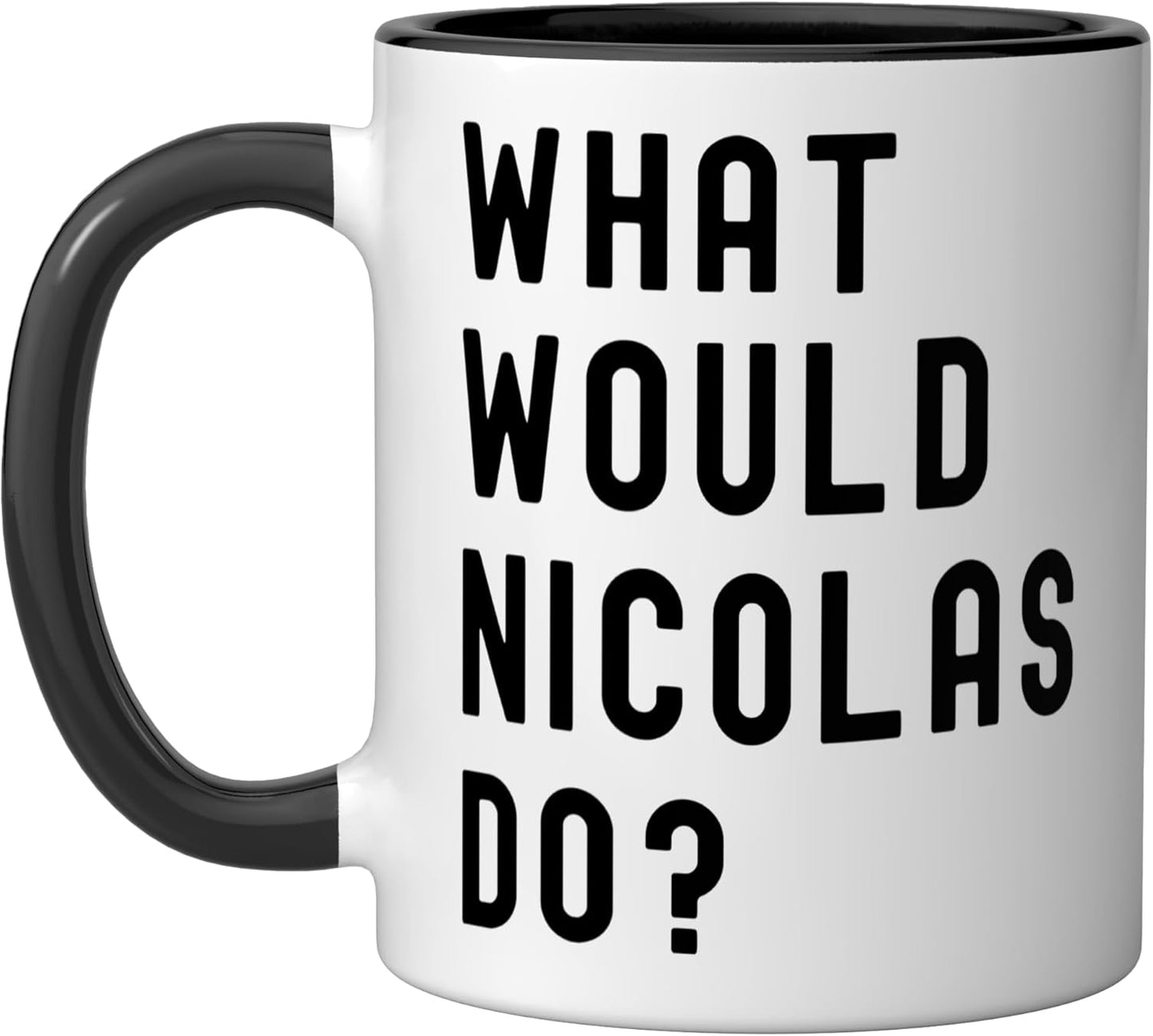 Taza cerámica What Would Nicolas Do? Negro/Blanco
