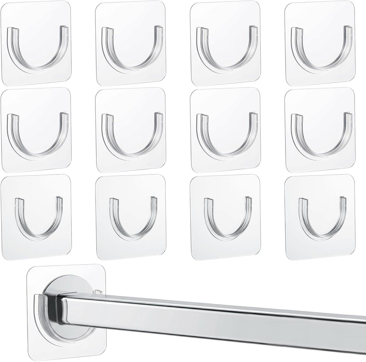 12 Pzas Soporte Bastidor Ducha Sin Taladro con Adhesivo