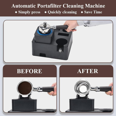 Limpiador portafiltros espresso con organizador y lechón eléctrico