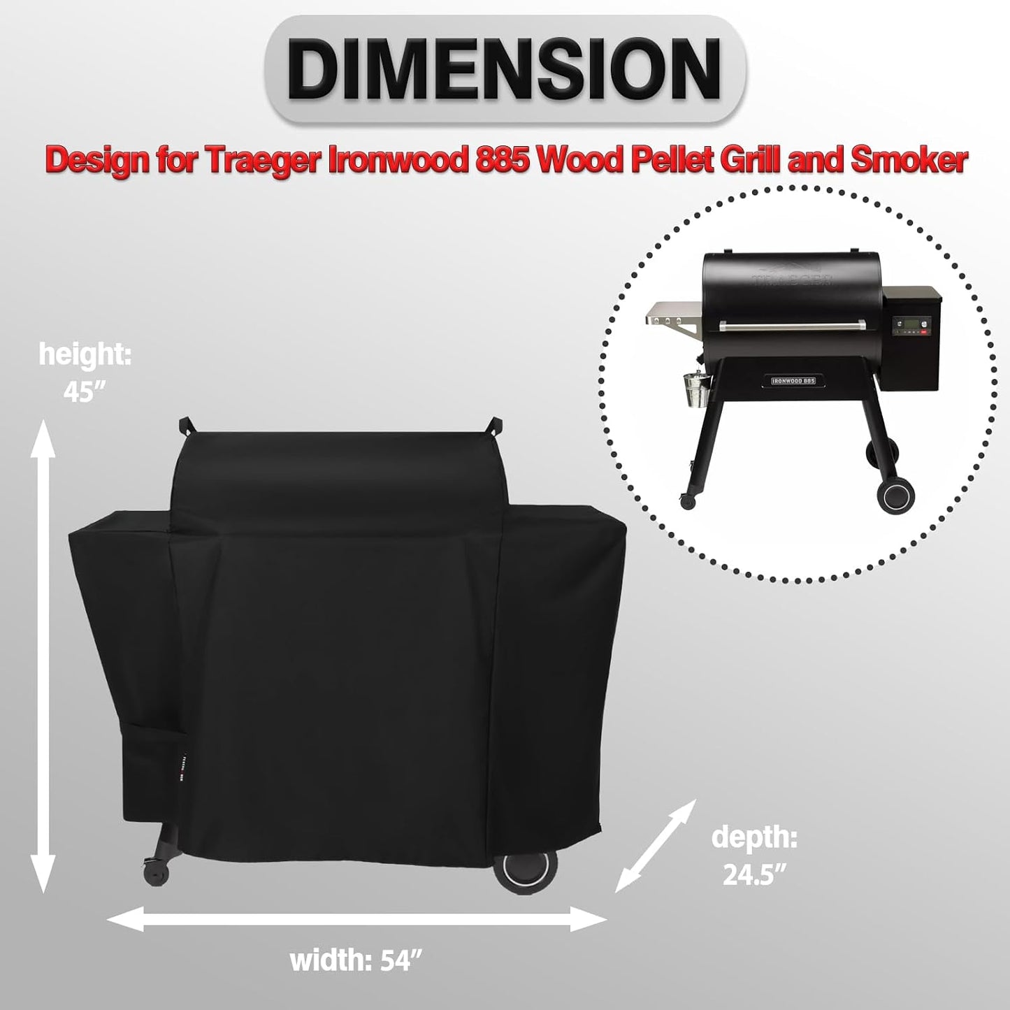 Cubierta parrilla Traeger Ironwood 885 impermeable