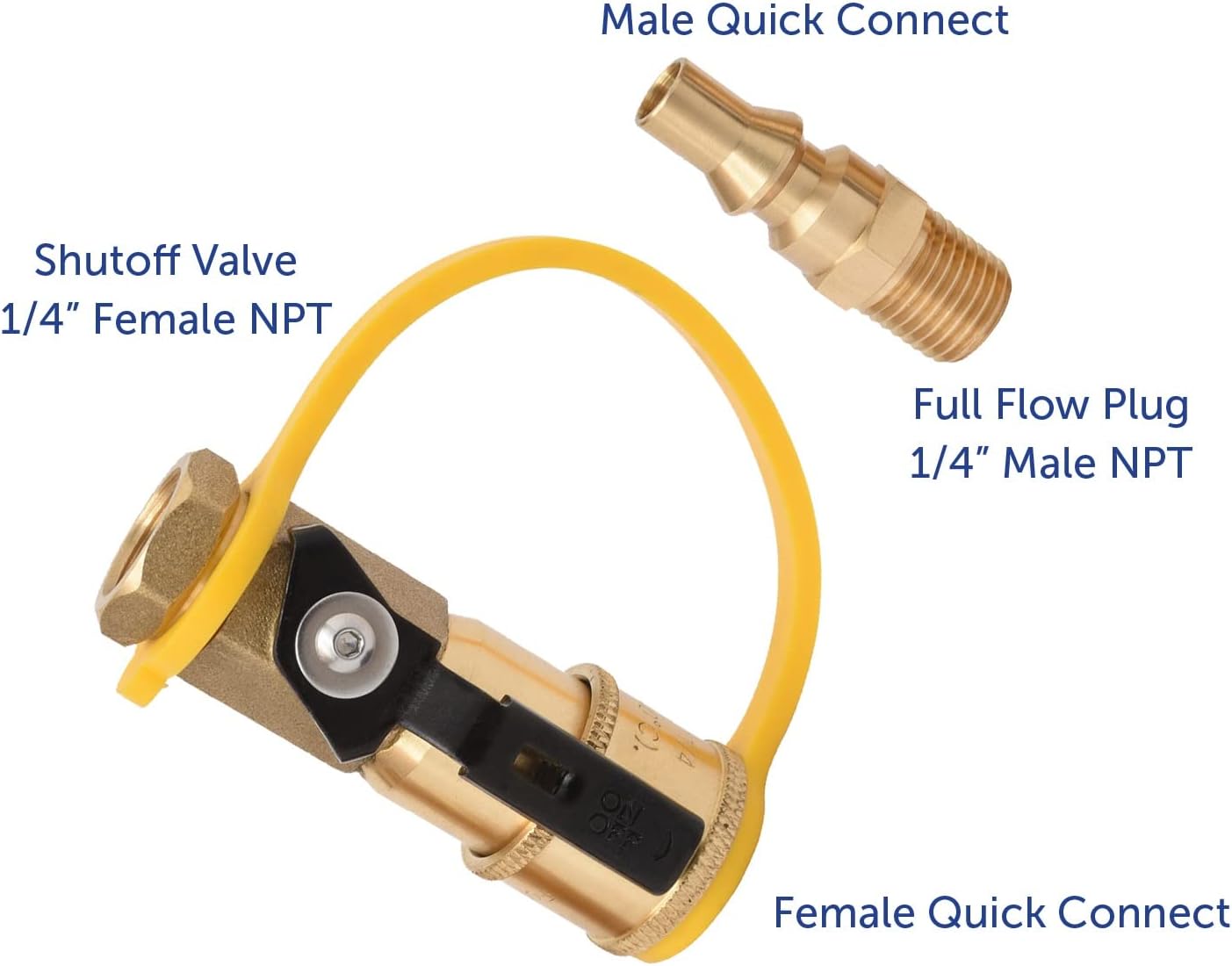 Adaptador propano RV 1/4pulg con válvula cierre