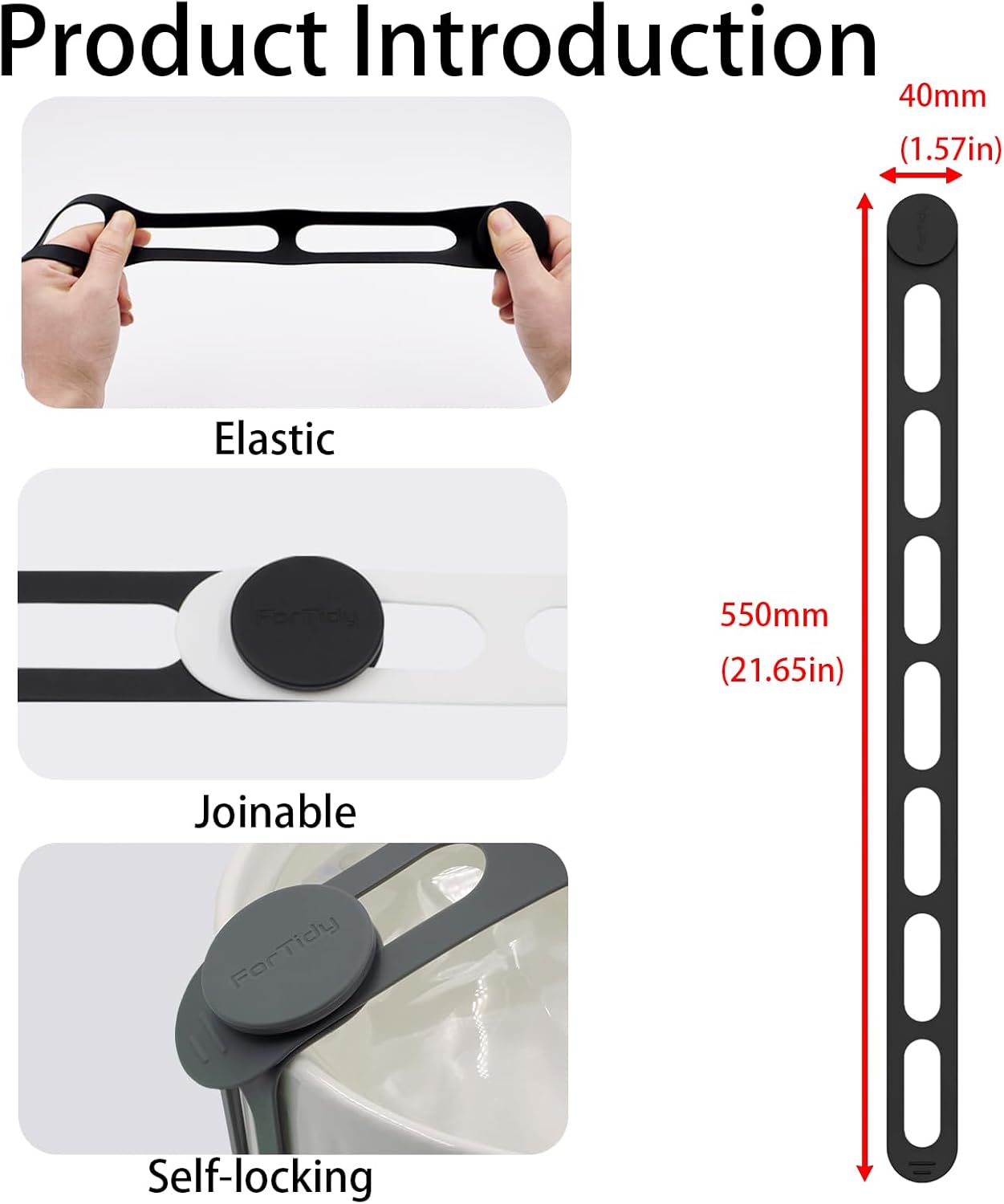 Pack 2 Bridas Silicona para Organizar Cables