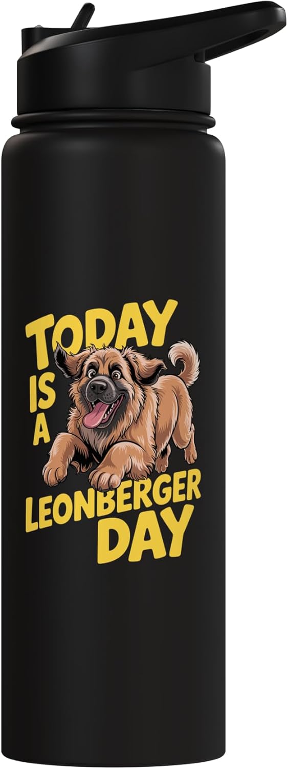 Botella agua acero inox aislada perro Leonberger