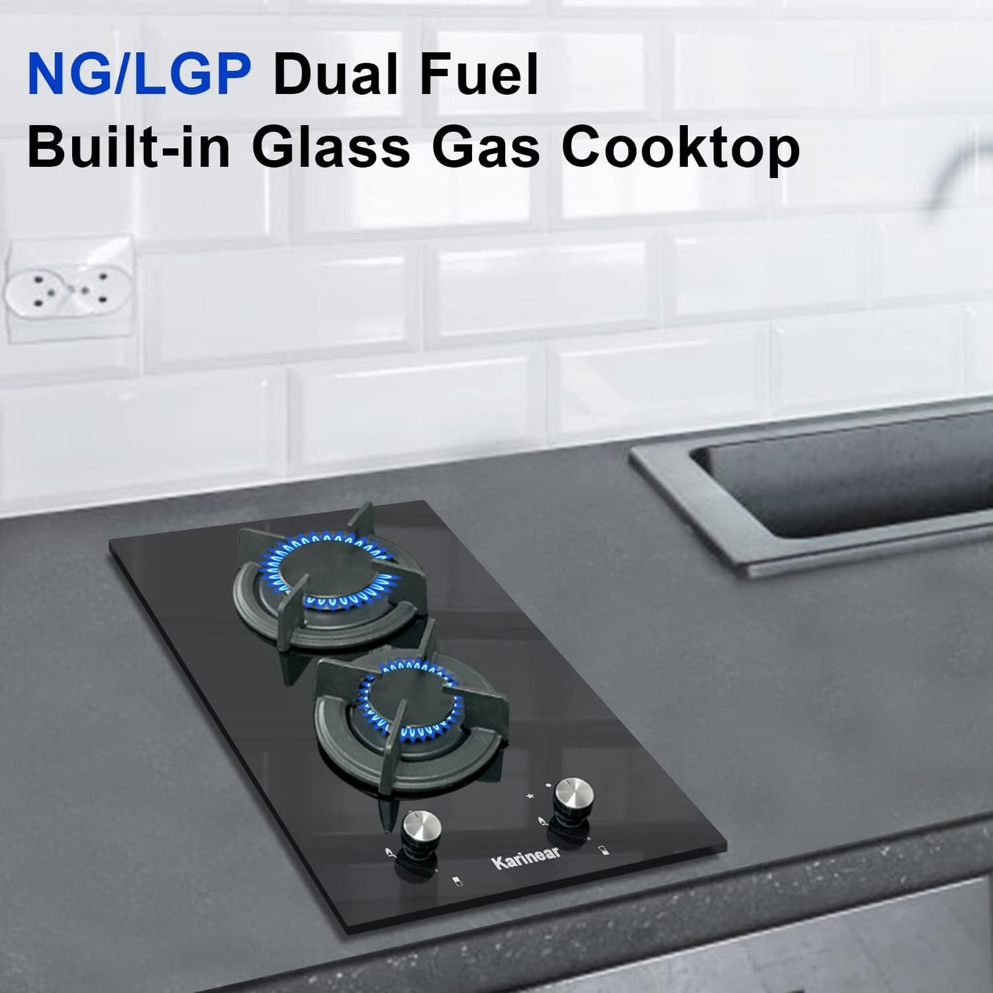 2 Quemadores Cocina Eléctrica 24pulg y Placa Gas