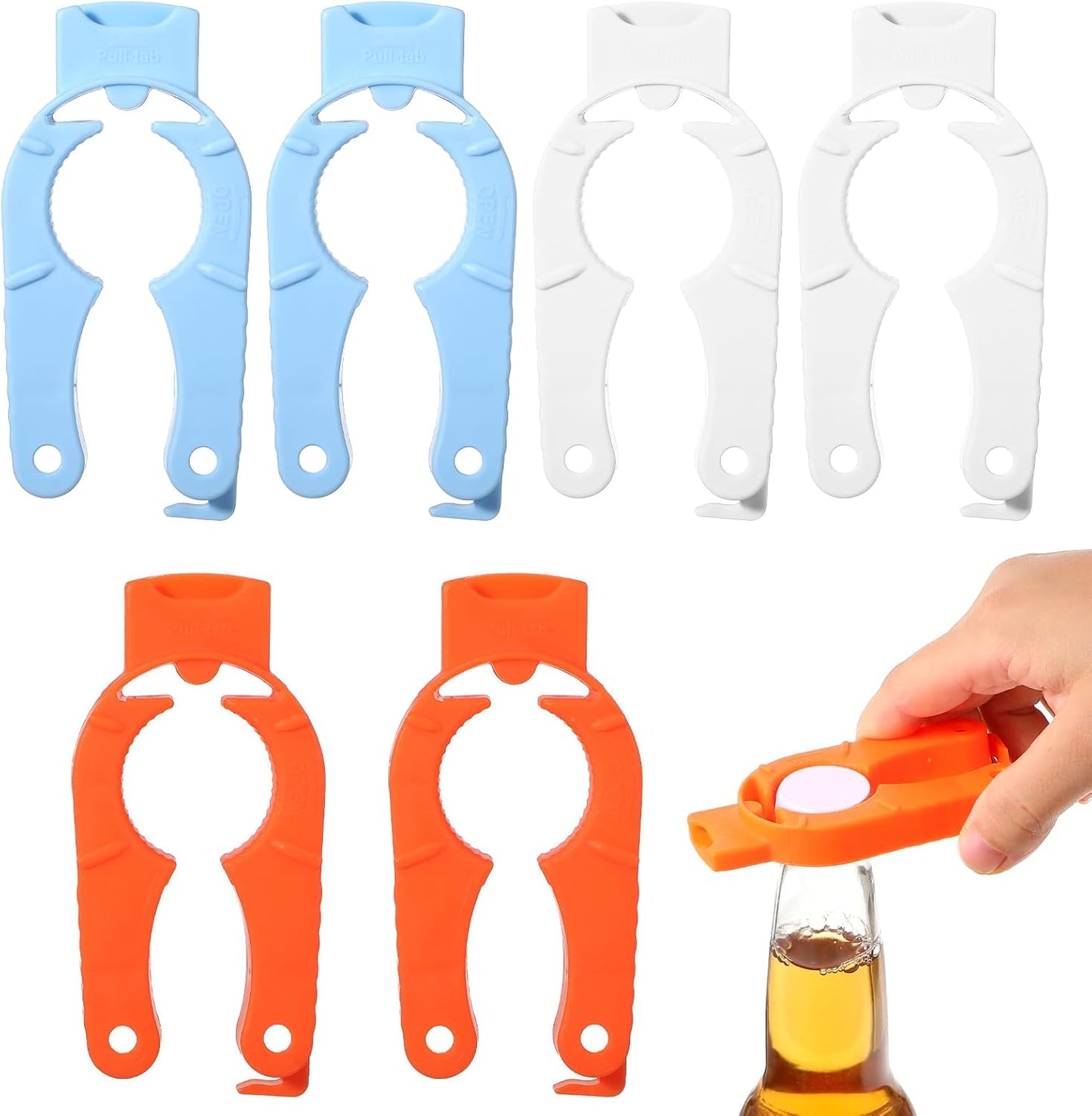 6 Abridores botellas plástico multiusos para manos débiles