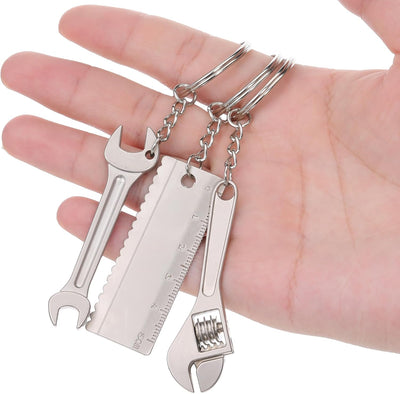 Set 3 llaveros metálicos con regla colgante ajustable