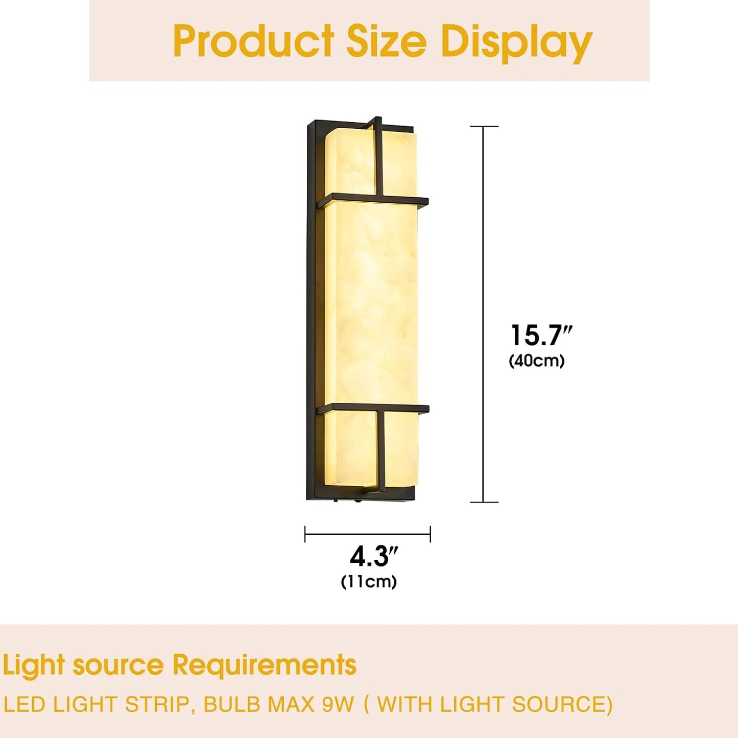 Apliques alabastro LED 15.7pulg regulables modernos comedor