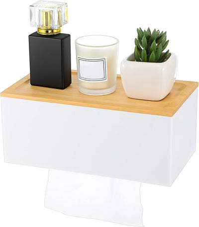Dispensador de toallas de bambú para pared con tapa plegable