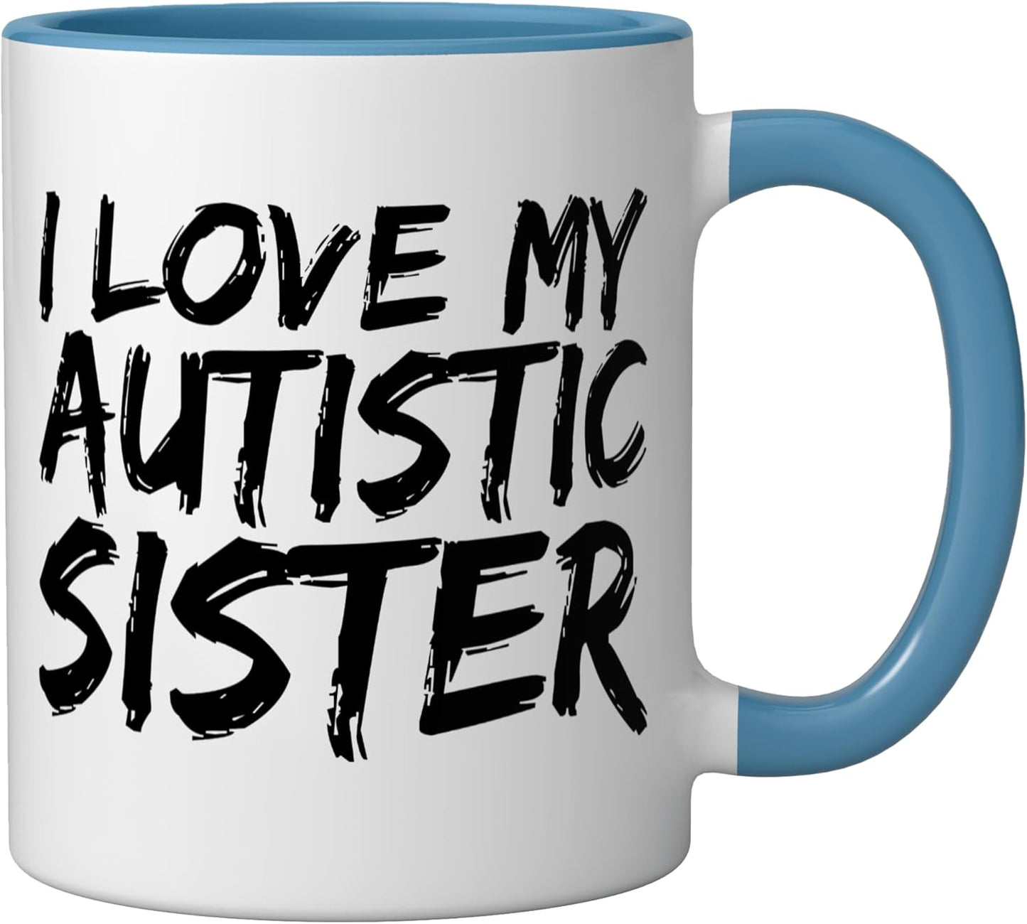 Taza Cerámica Apoyo Autismo Hermana Azul/Blanco