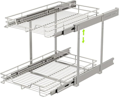 Organizador gabinete 14.5x21pulg 2 niveles cesta deslizante