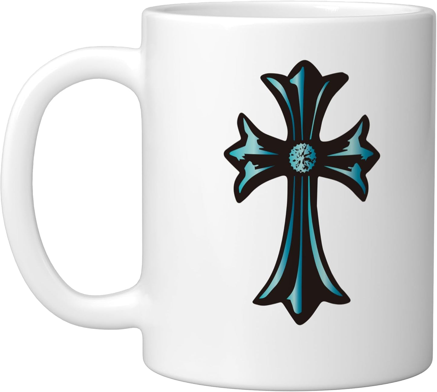Taza Cerámica con Diamantes Turquesa