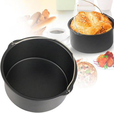 Molde para freidora de aire sartenes antiadherentes para hornear pan pizza bandeja profunda redonda cesta para pasteles