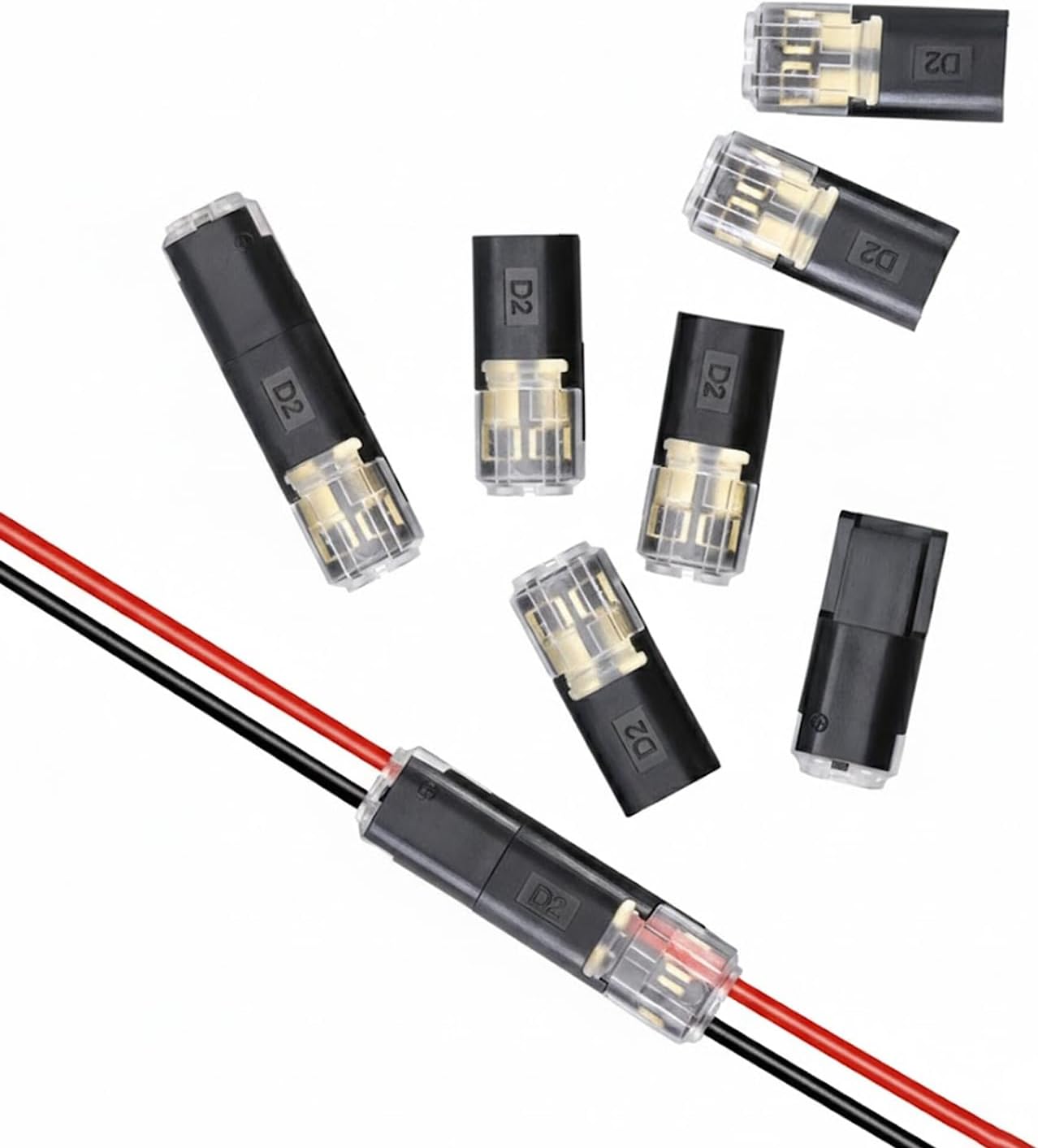 100 Conectores Doble Cable Terminal Sin Soldadura