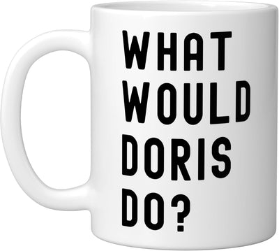 Taza de cerámica What Would Doris Do? color blanco