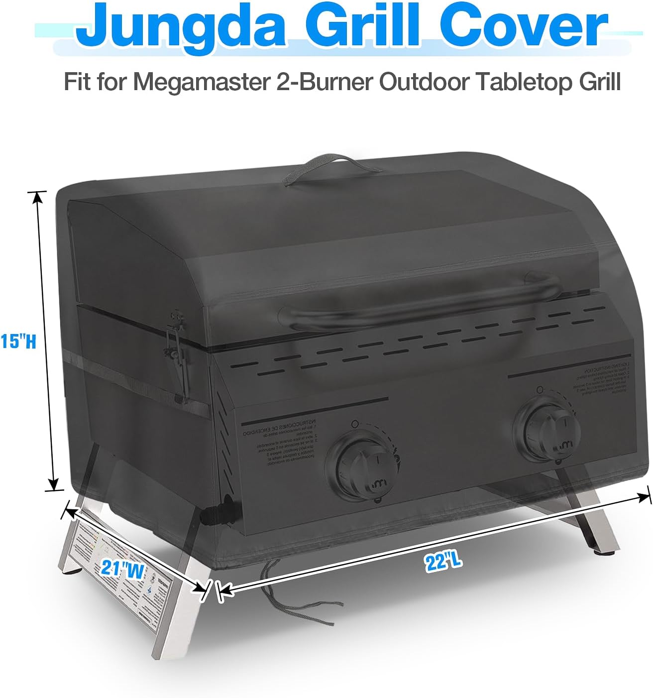Cubierta parrilla mesa Megamaster 2 quemadores impermeable