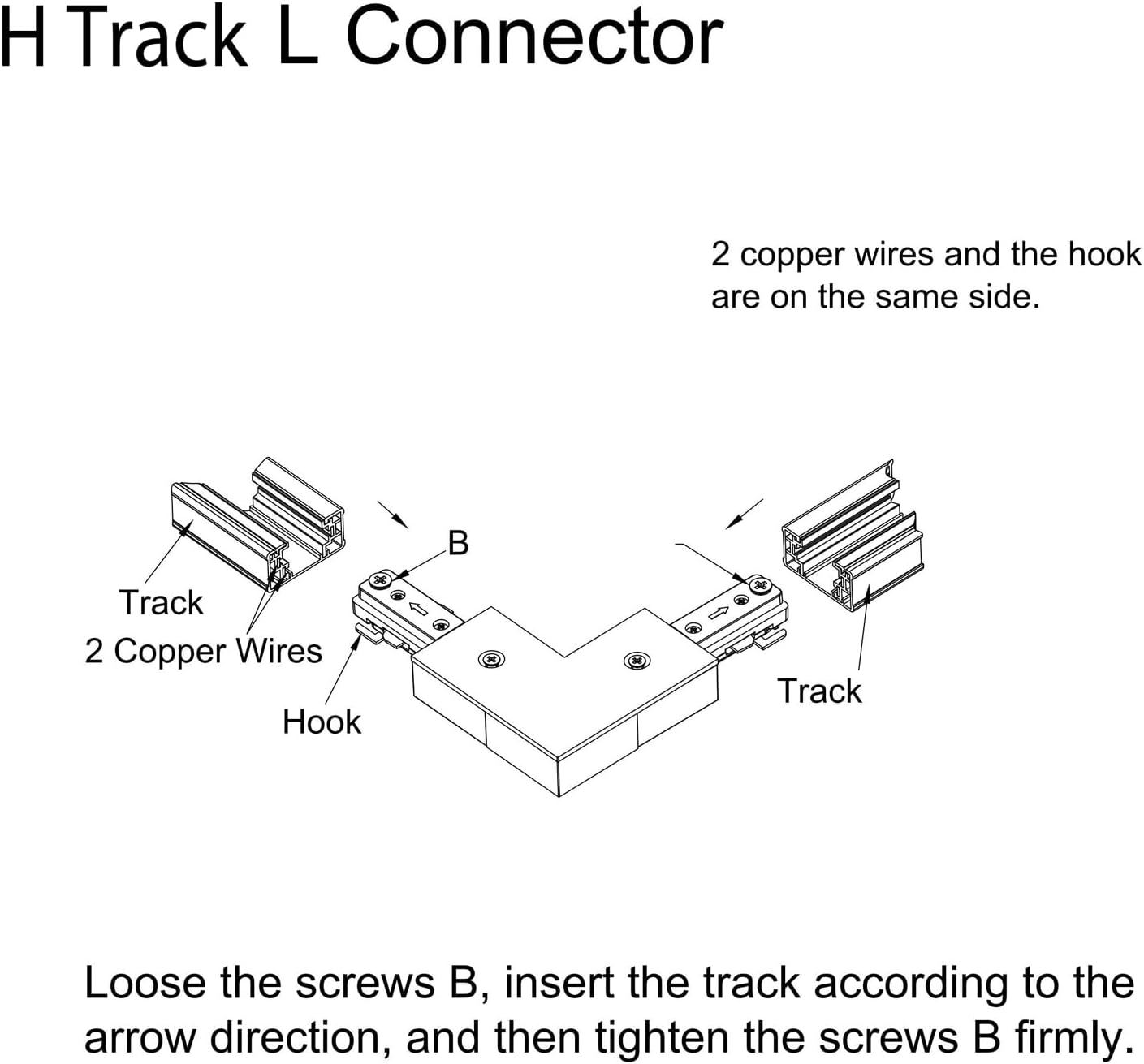 Conector H Track 90 Grados Accesorio Iluminación Blanco