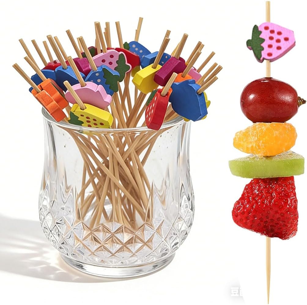 Palillos fresa multicolor 200 pzas para fiestas cumpleaños