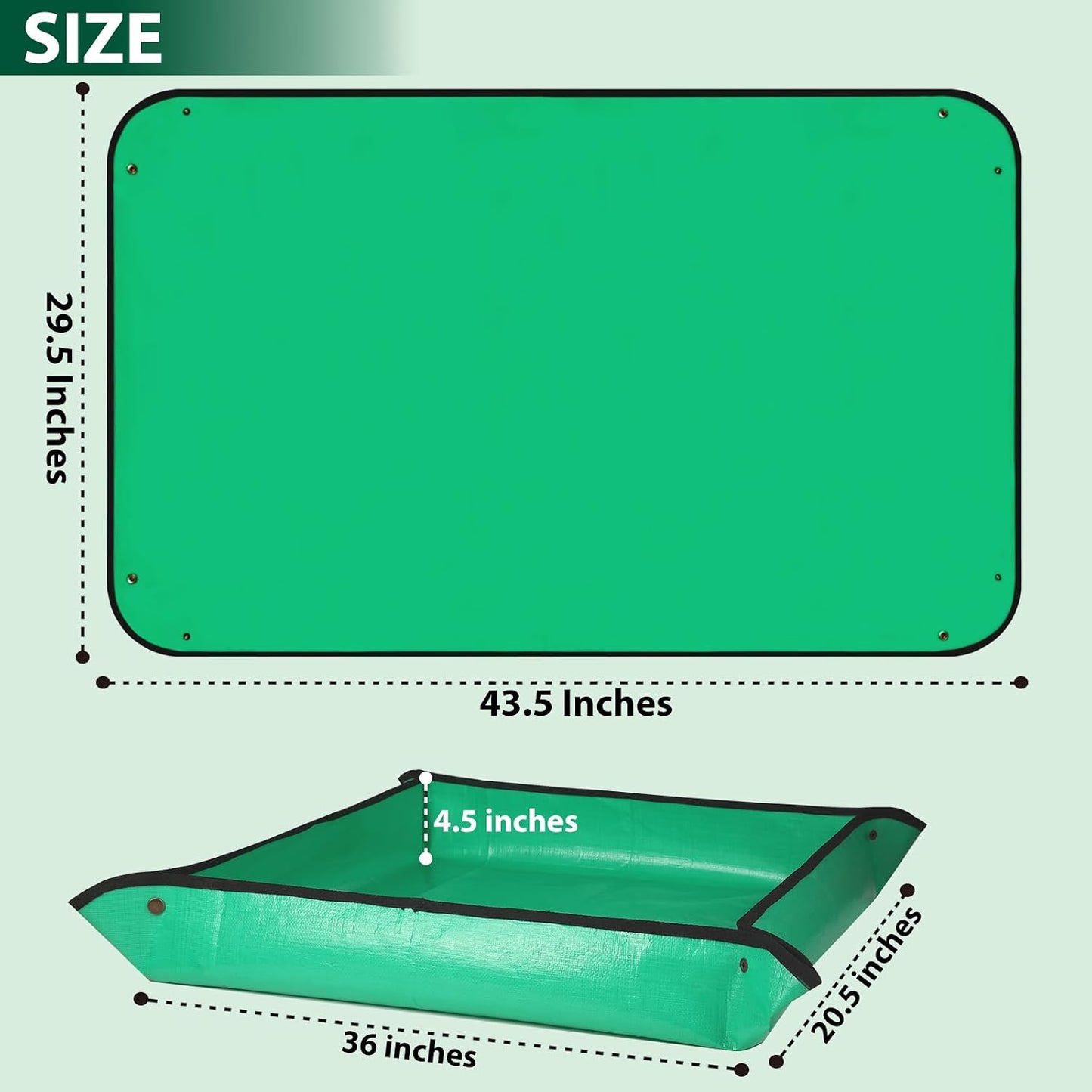 Tapete trasplante plantas 43.5x29.5pulg control desorden suelo