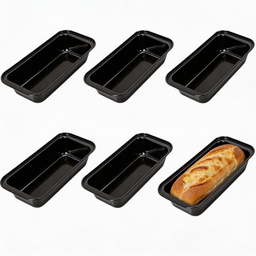 Paquete de 6 moldes pequeños para hornear sartenes antiadherentes de acero al carbono