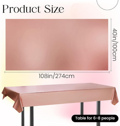 Mantel de plástico color oro rosa acabado mate metálico 40x108 pulg