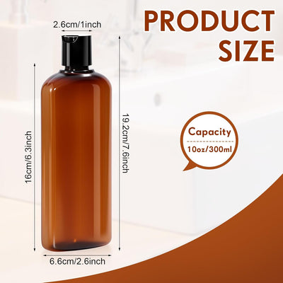 24 Botellas Plástico 10oz Tapa Disco Recargables Viaje Marrón