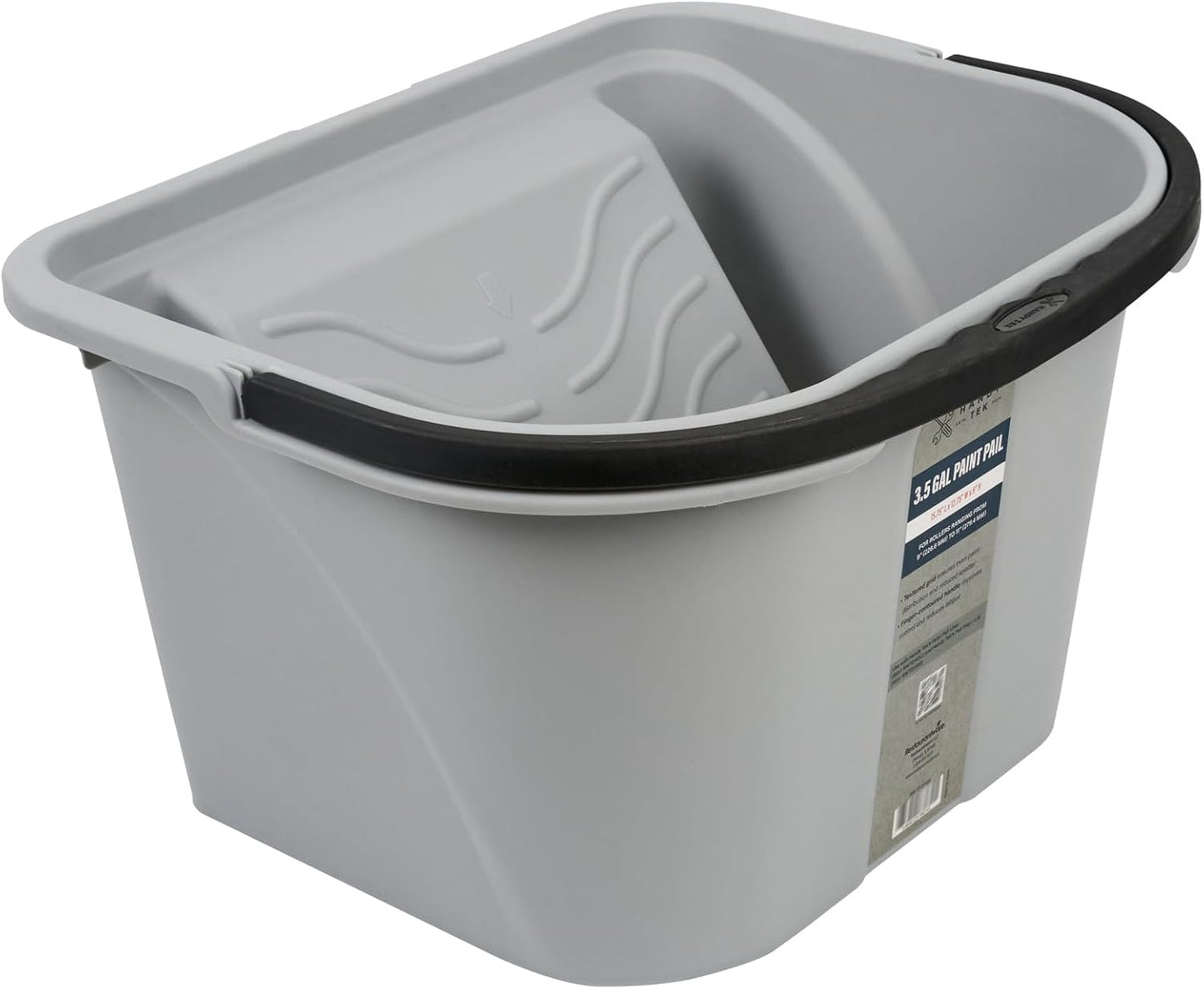 Cubo pintura duradero 448oz plástico gris con mango