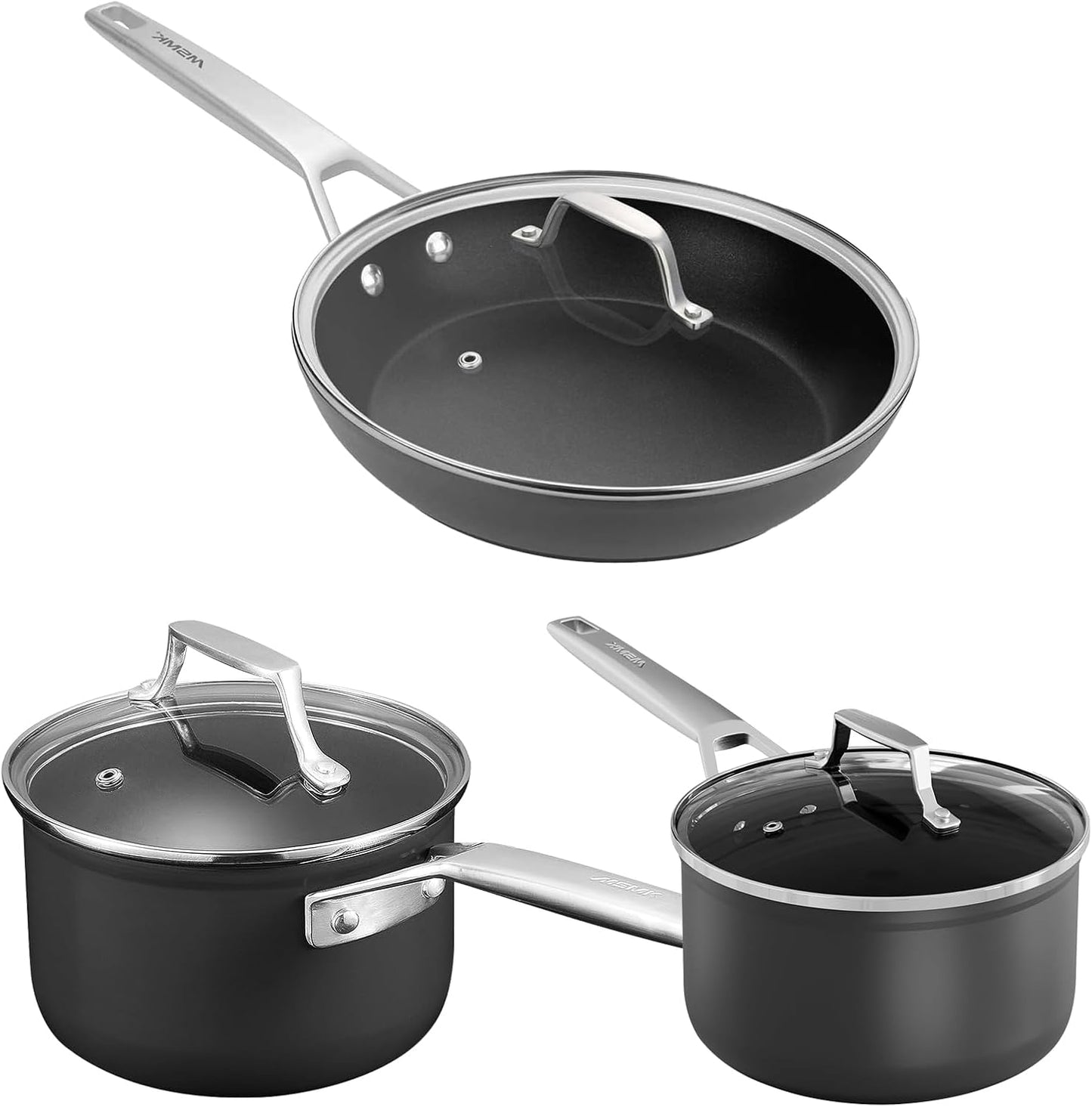 Sartén 12pulg Cacerola 2.5qt y 1.5qt