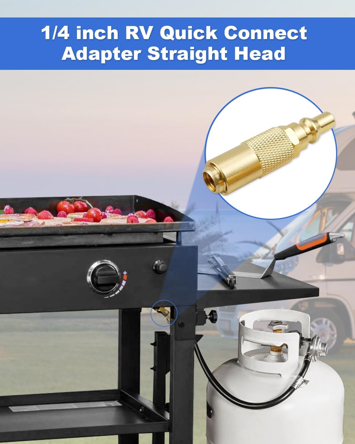 Adaptador 1/4pulg para parrilla Blackstone 17-22pulg set 2