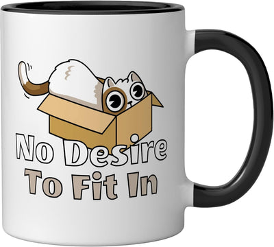 Taza Cerámica Gato en Caja Negro/Blanco