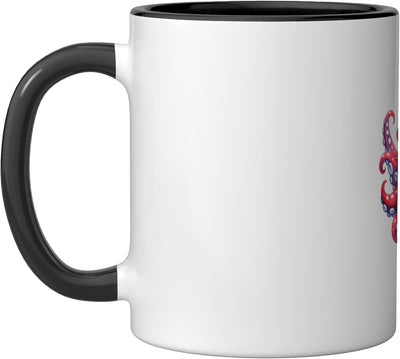 Taza cerámica romantic animal hugging heart pulpo negro/blanco