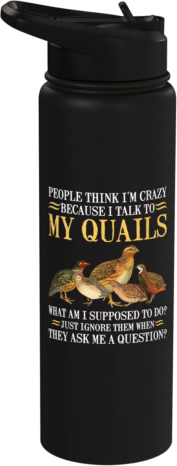 Botella de agua acero inoxidable aislada Quail