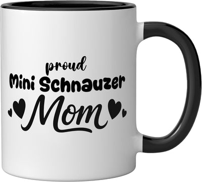 Taza cerámica para amante del perro Miniature Schnauzer negro/blanco