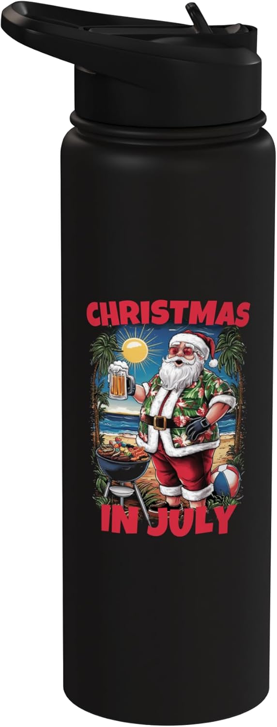 Botella de agua acero inoxidable aislada para Navidad y verano