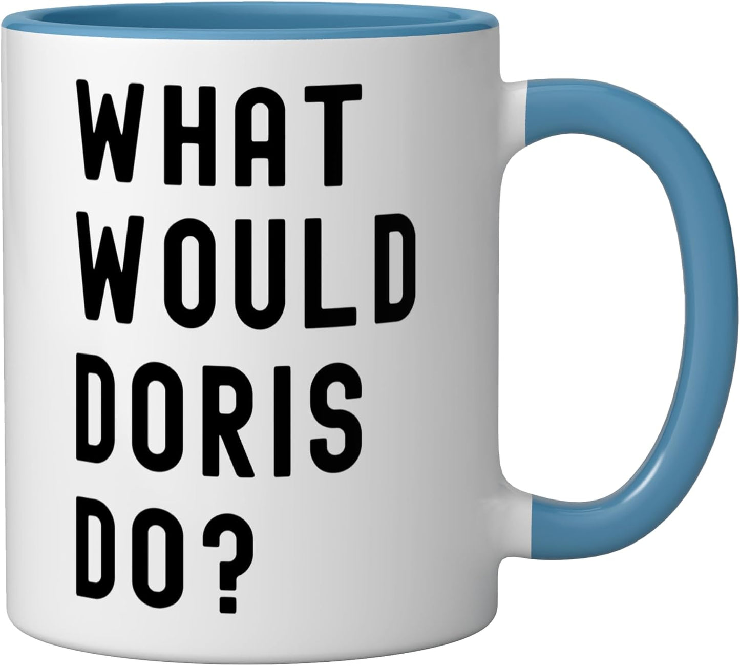 Taza de cerámica azul y blanco Doris