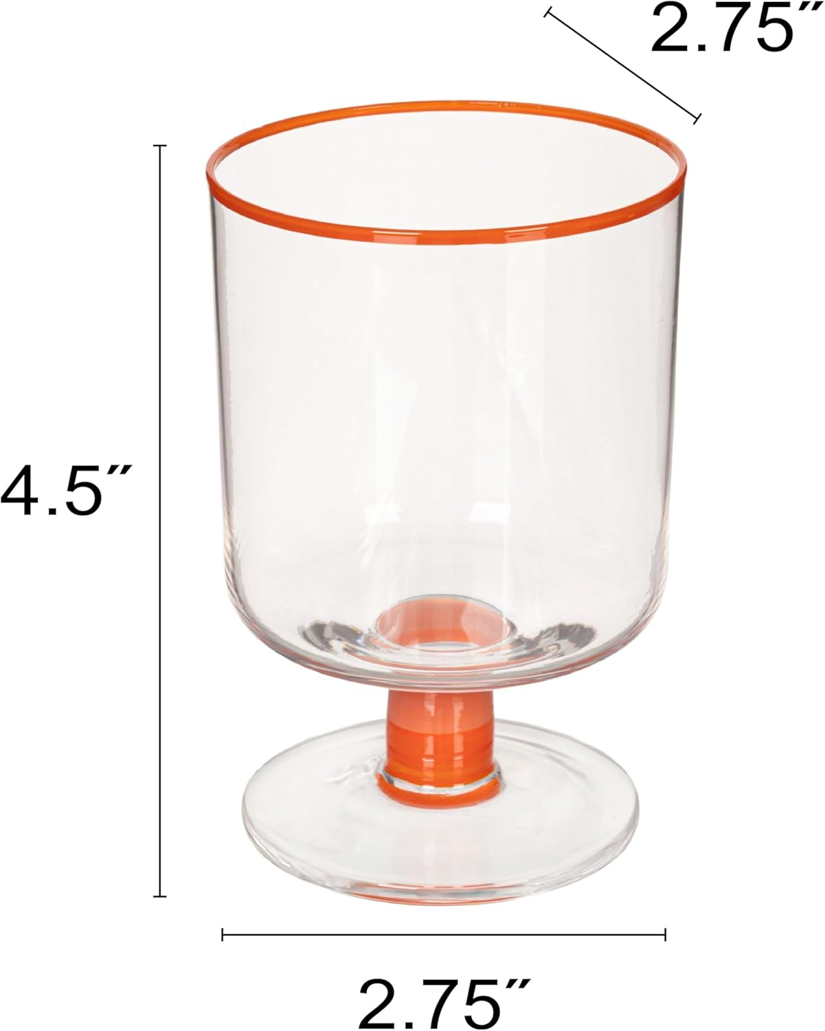 Set 6 vasos 8oz dos tonos con borde colorido