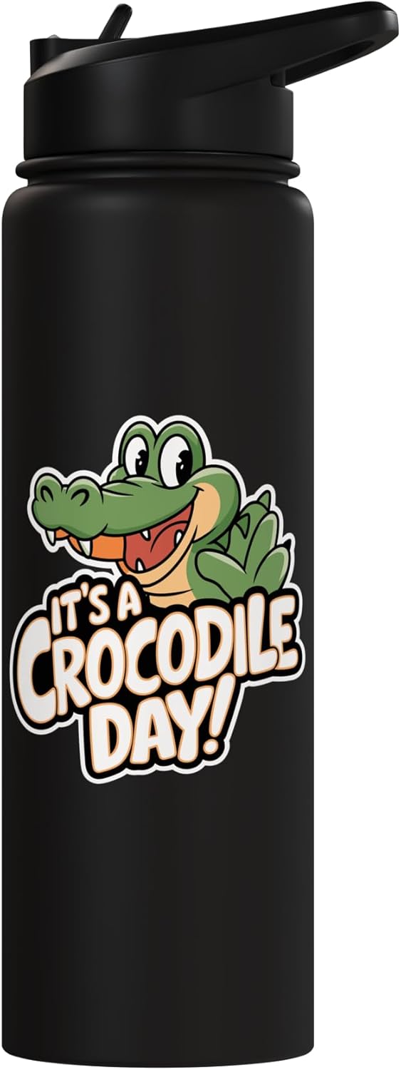 Botella de agua acero inoxidable con diseño cocodrilo