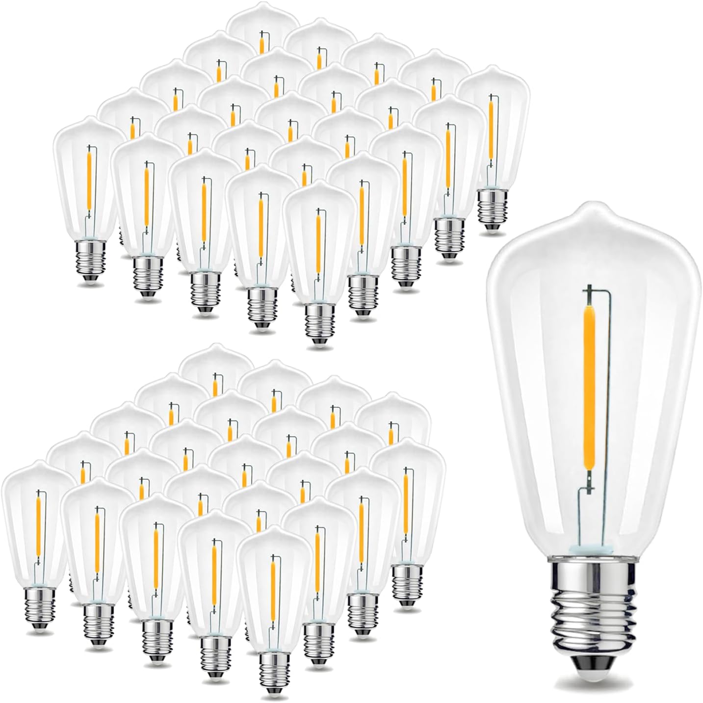 50 Bombillas LED ST38 2700K 40LM Plástico Exteriores