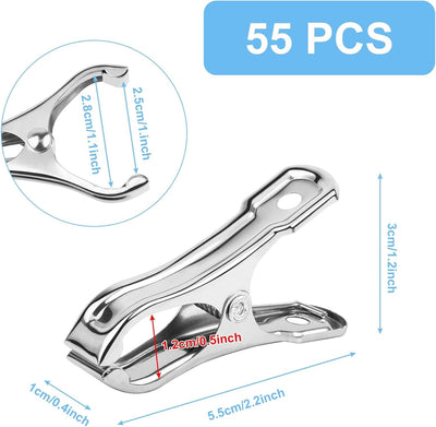 25 Clips Invernadero Acero Inox 2.2pulg Agarre Fuerte