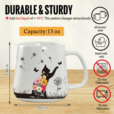 Taza mágica de café de gato que cambia de color 13 oz