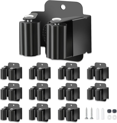 Soporte pared escoba 12 pzas acero inox para cocina