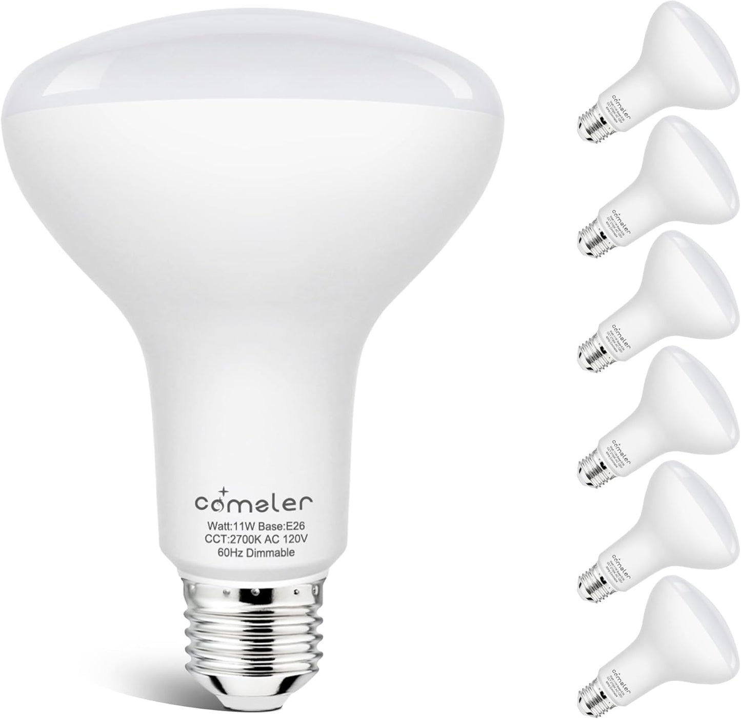 Pack 6 Bombillas LED BR30 2700K Blanco Calido E26 Regulables
